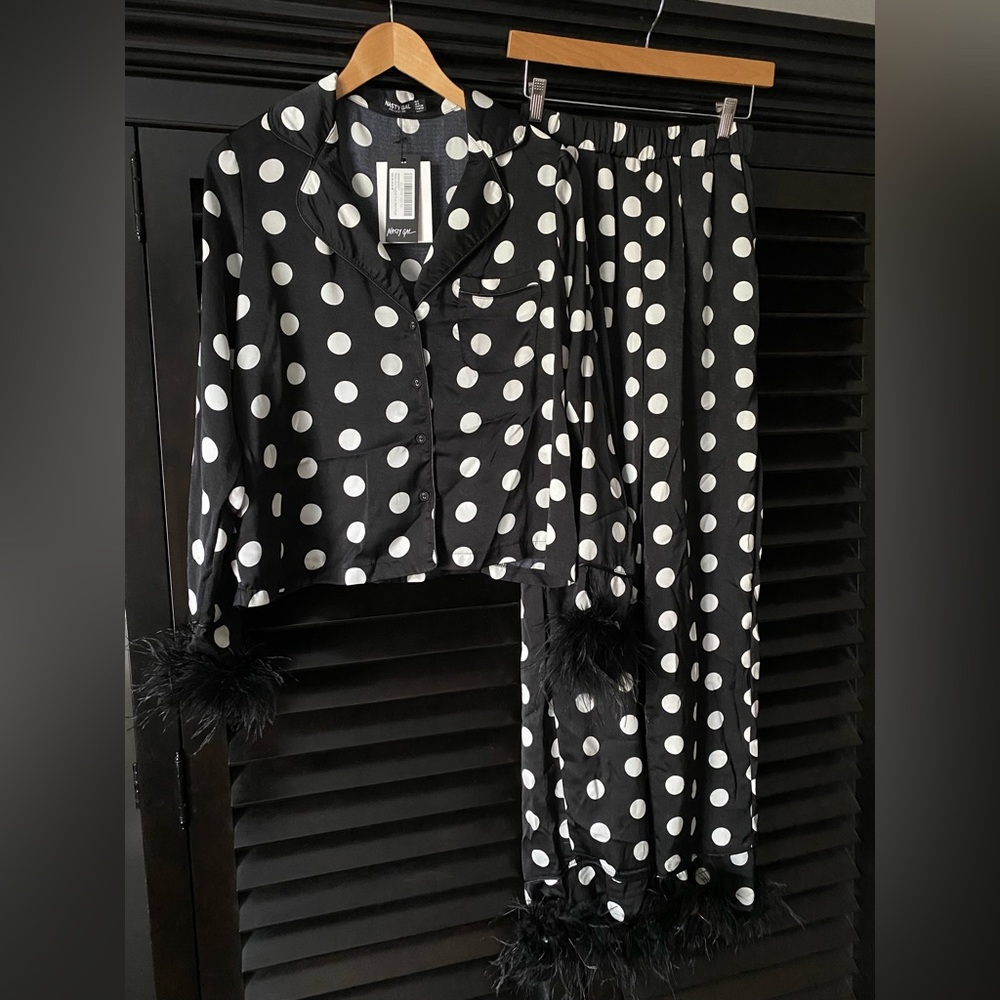 Nasty Gal Feather PJ’s NTW size 4